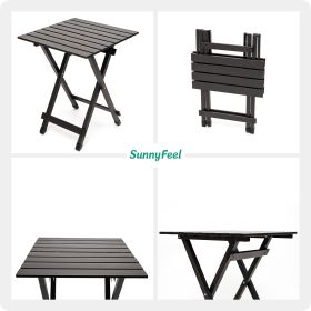 SUNNYFEEL Folding Camping Table - Lightweight Aluminum Portable Picnic Table, 18.5x18.5x24.5 Inch for Cooking, Beach, Hiking, Travel, Fishing, BBQ