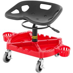 VEVOR Rolling Garage Stool, 300LBS Capacity, Adjustable Height from 18 in to 23 in, 360-degree Swivel Wheels (4")