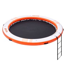 VEVOR Inflatable Floating Dock, Ã¸8FT Inflatable Dock Platform with Ã¸5FT Trampoline Mesh Pool