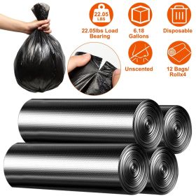 4 Rolls Black Garbage Bags 6.18 Gallons Unscented Disposable Trash Bags Portable Leak Resistant Trash Can Liners for Bathroom Office Kitchen Bedroom C