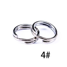 50pcs Fishing Split Rings Crank Hard Bait Snap Stainless Steel Double Loop Split Open Carp Fishing Connector Accessories Pesca (Color: 04)